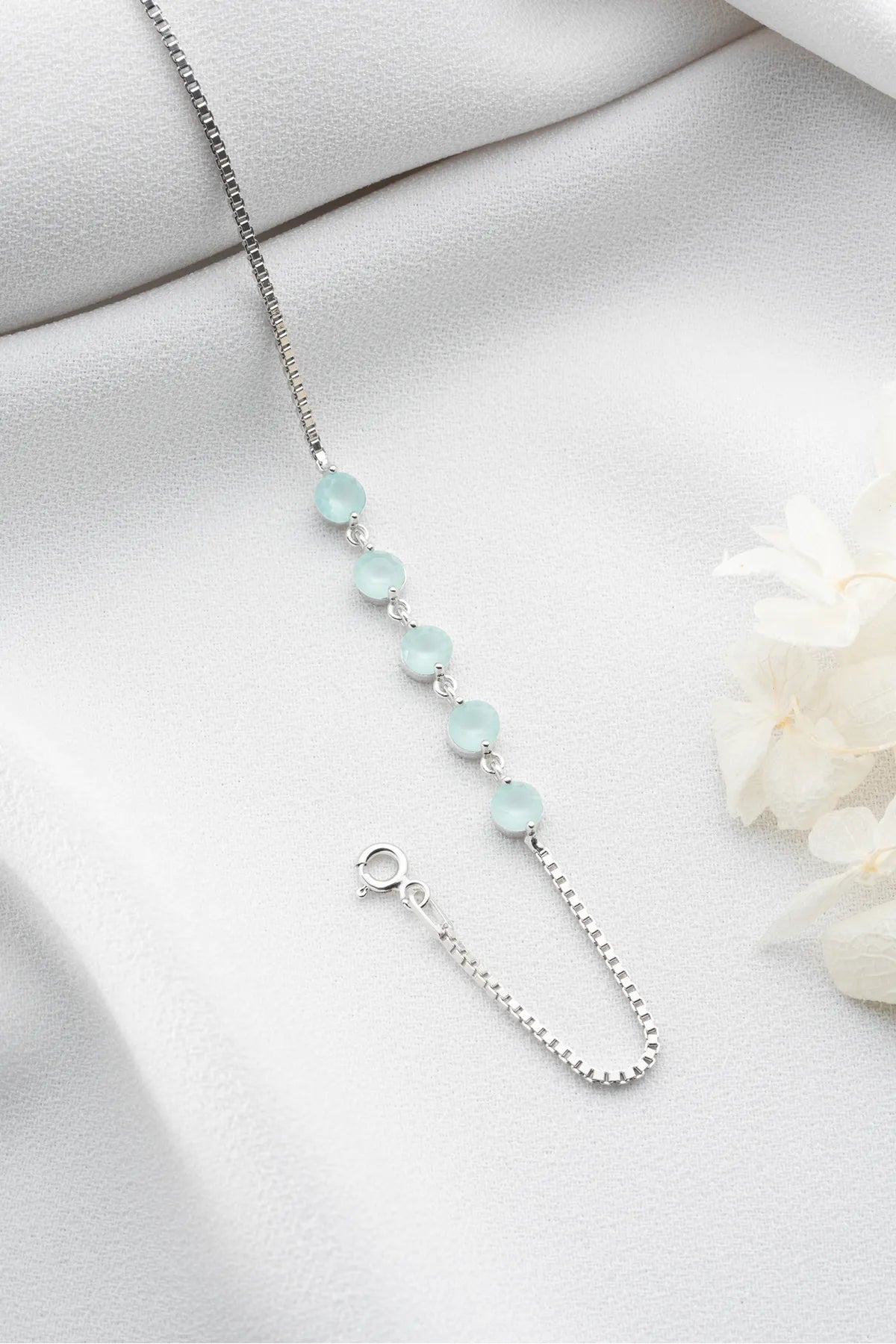Aqua Glow Bracelet - 925 Silver