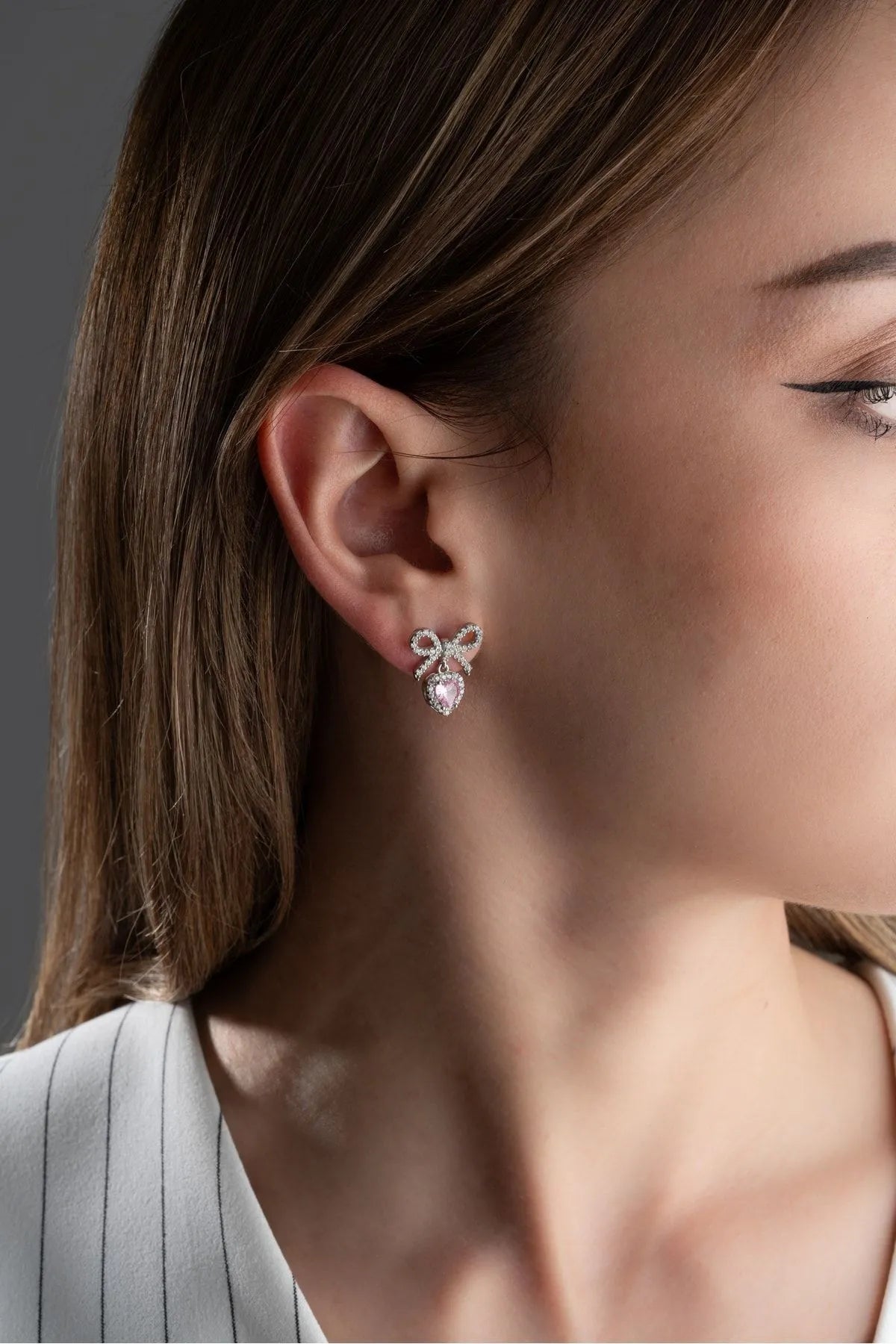 Sweetheart Bow - 925 sterling silver earrings