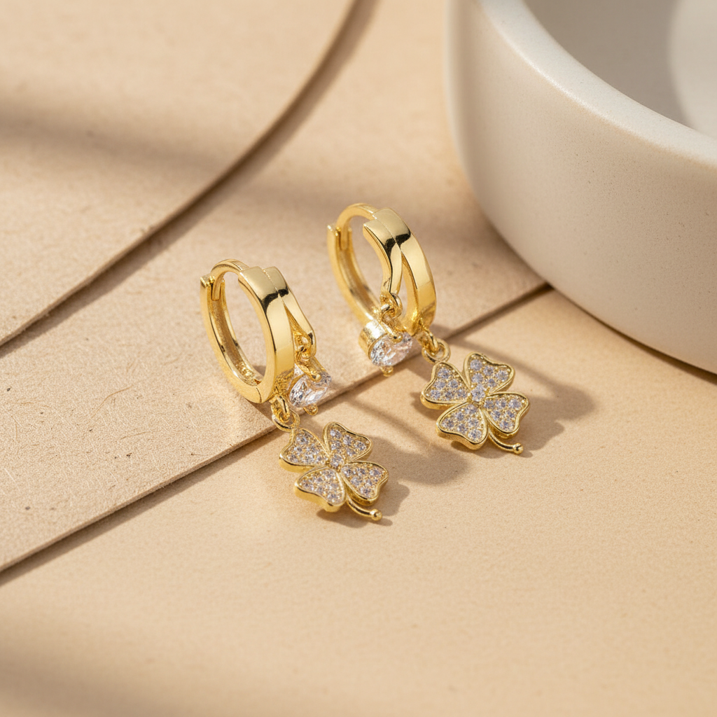 Four Leaf Clover Earrings – 925 Silver