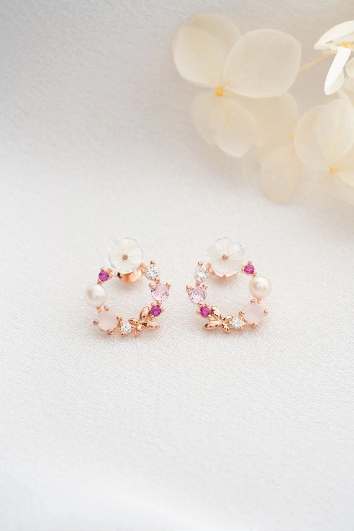 Blush bloom - 925 sterling silver earrings
