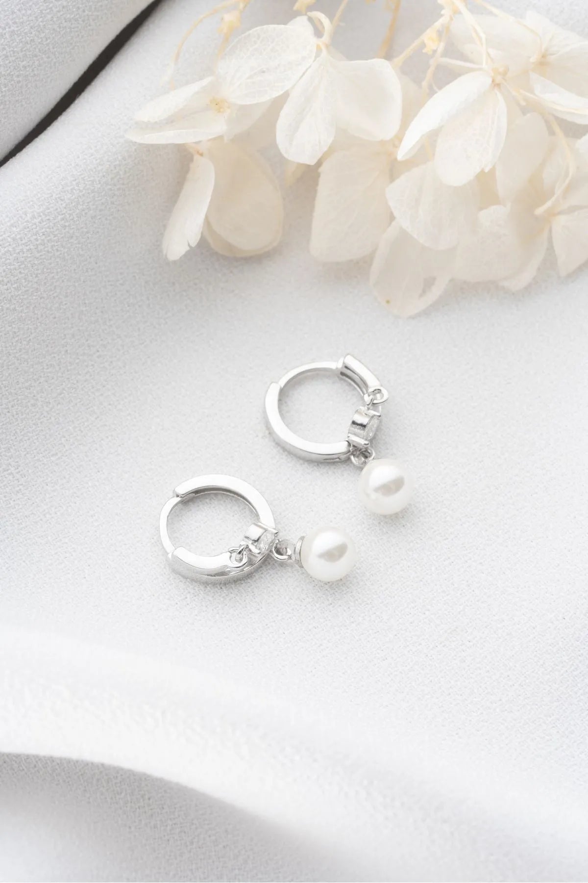 Pearl Duo Earrings - 925 Silver & Zirconia