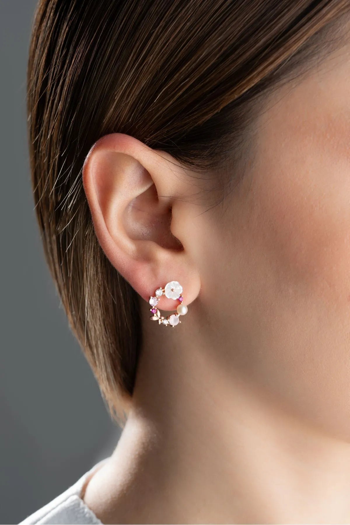 Blush bloom - 925 sterling silver earrings