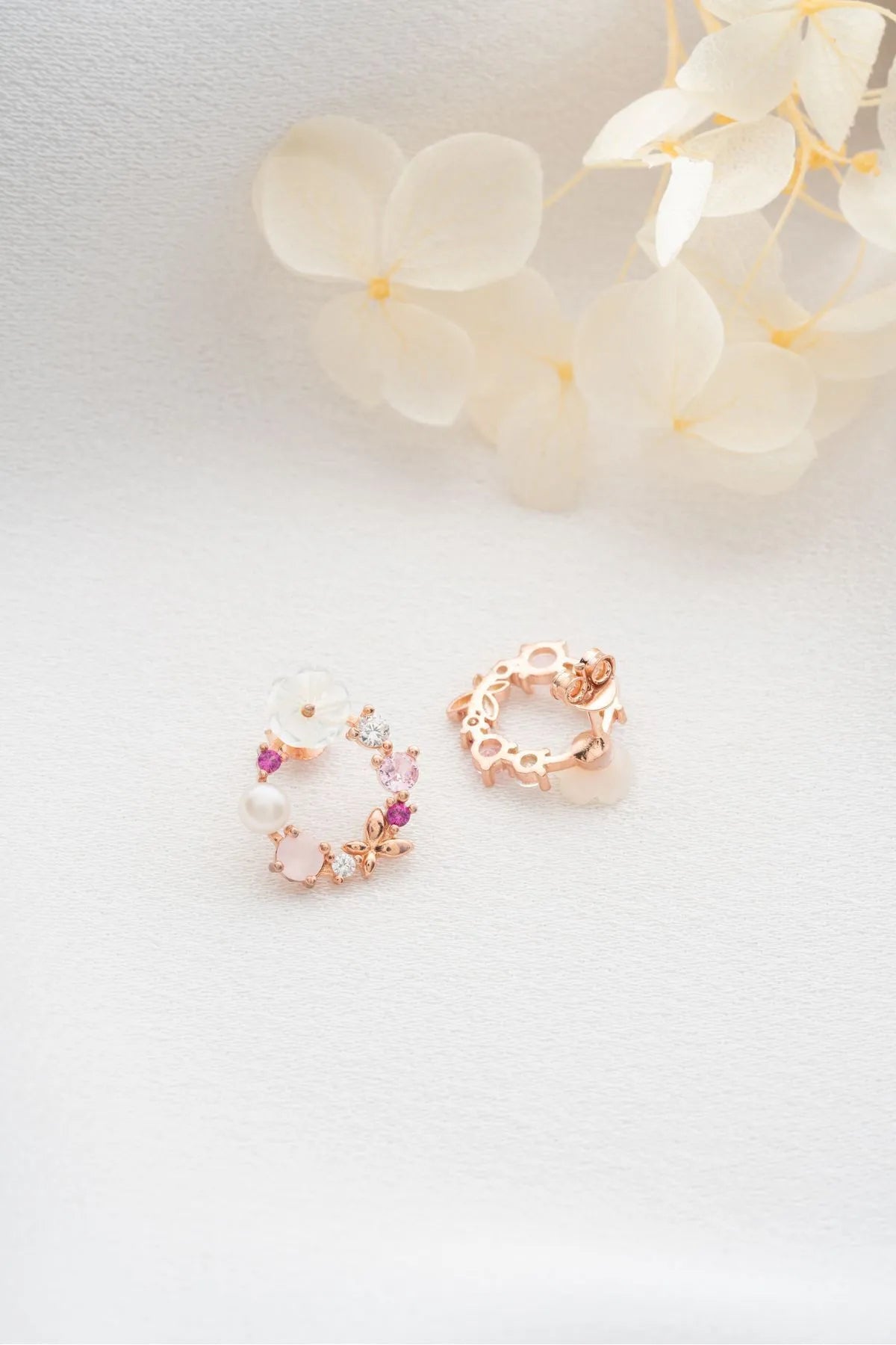 Blush bloom - 925 sterling silver earrings