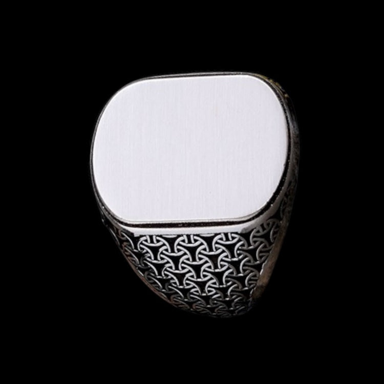 925 Sterling Zilveren Herenring met Eigen Naam Gravure -1