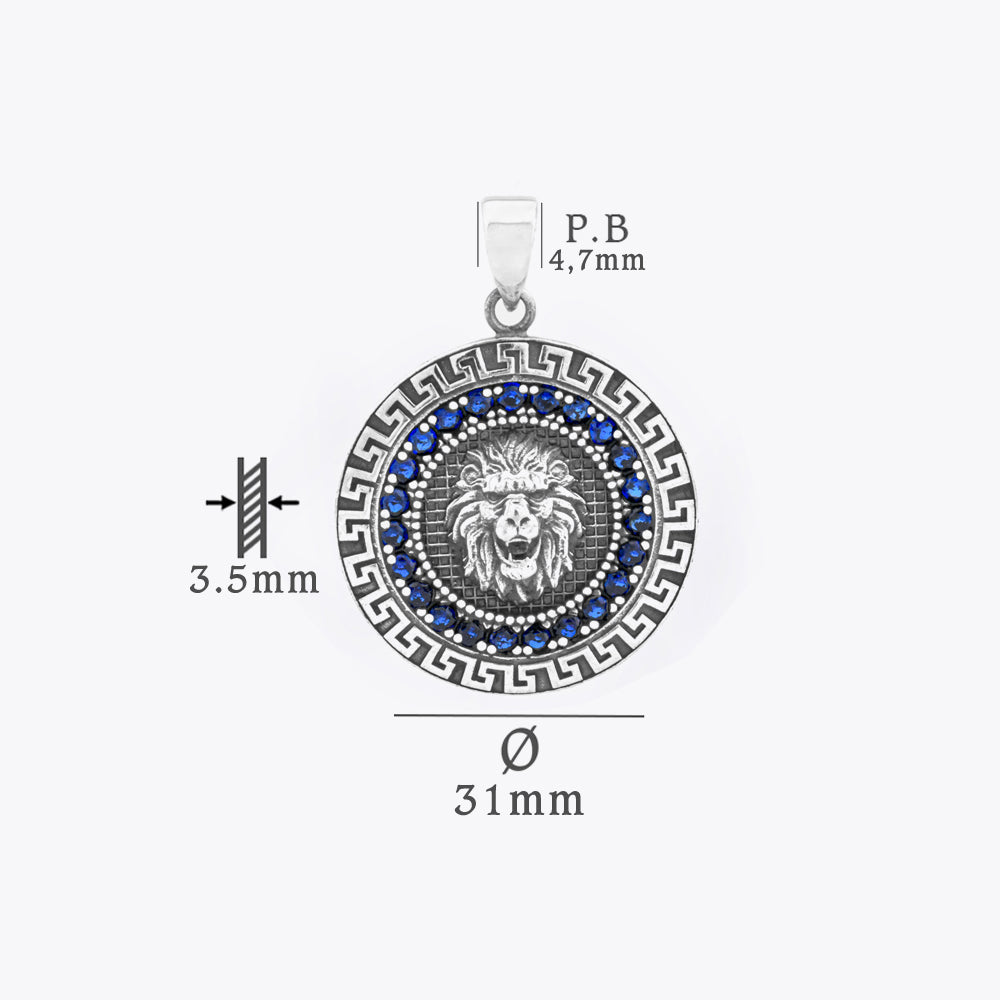 Lion Ketting hanger with Zirconia 925 Silver CLMR0289-KC