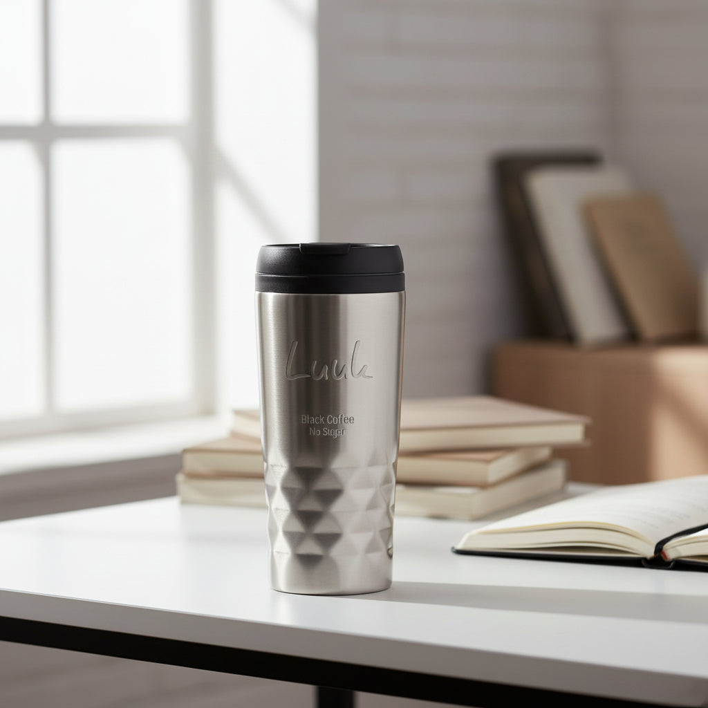 300ml Graphic Mug Thermos Cup with text -G4