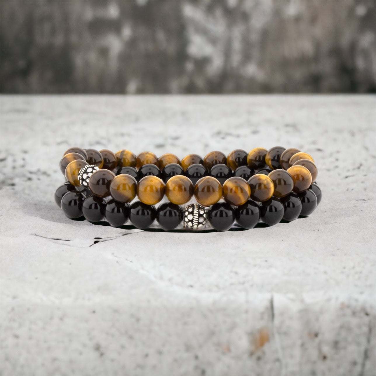 Beaded Bracelet Tiger Eye Onyx BGS014