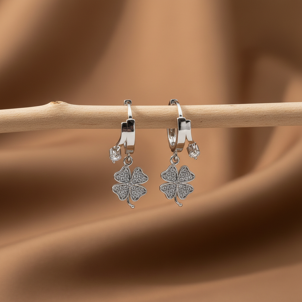 Four Leaf Clover Earrings – 925 Silver