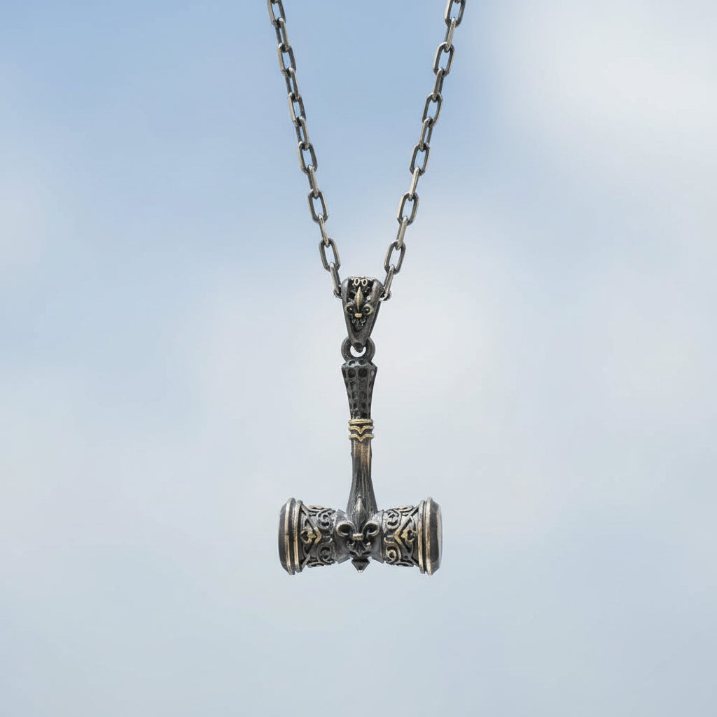 Silver Hammer of Thor Necklace Pendant BLAR0120