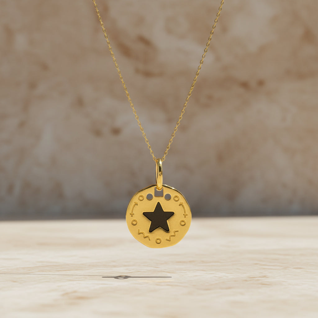 Silver Necklace With Pendant STAR BLAR040