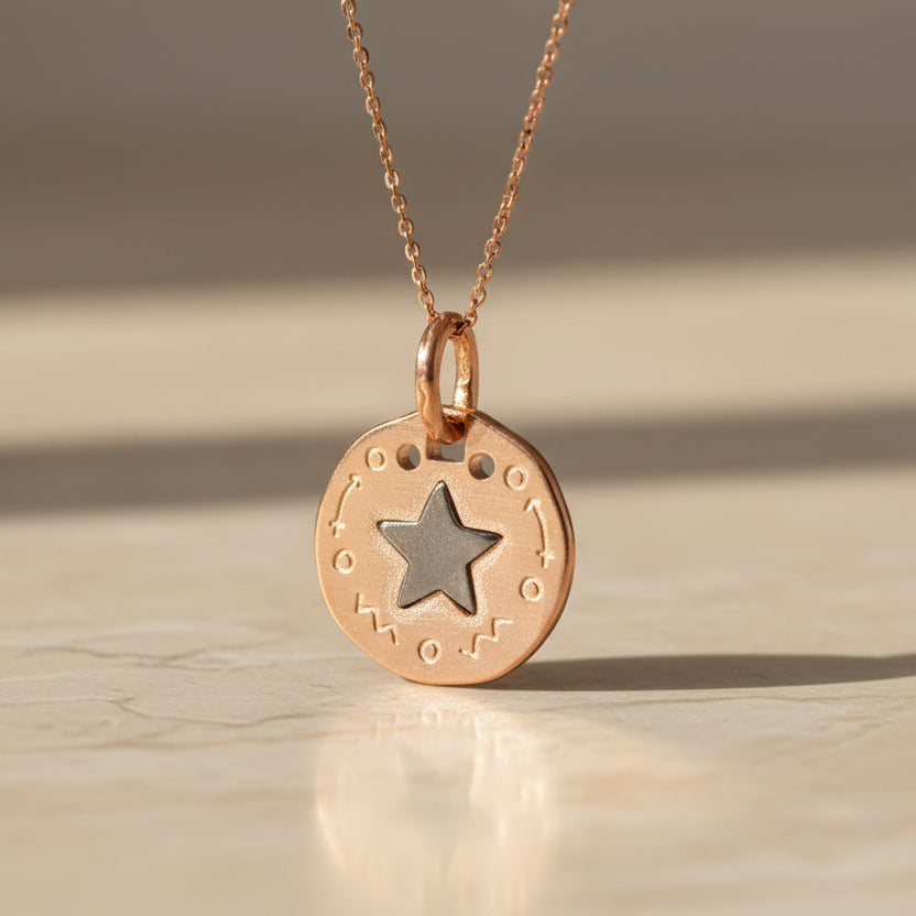 Silver Necklace With Pendant STAR BLAR054