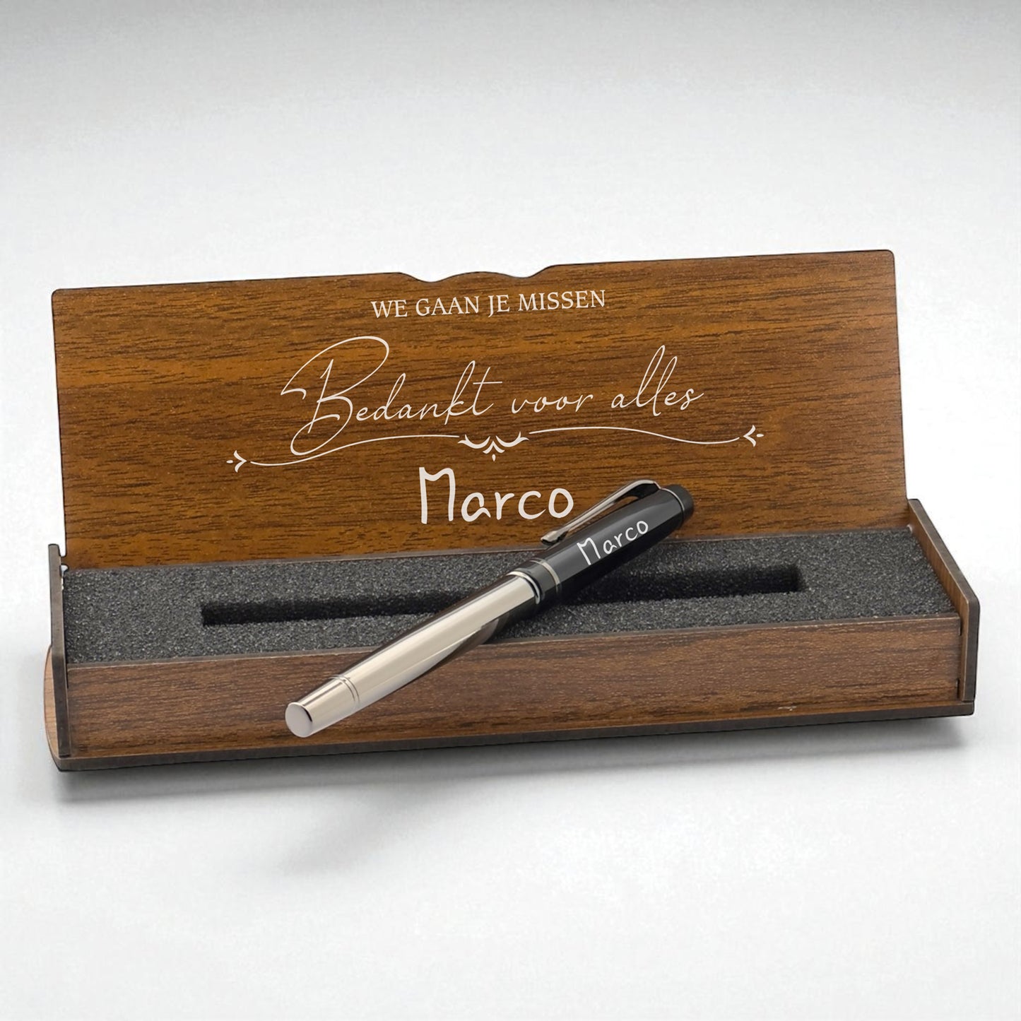 Personalized Pen Set - Writing Set with Engraved Wooden Box BLPI2021