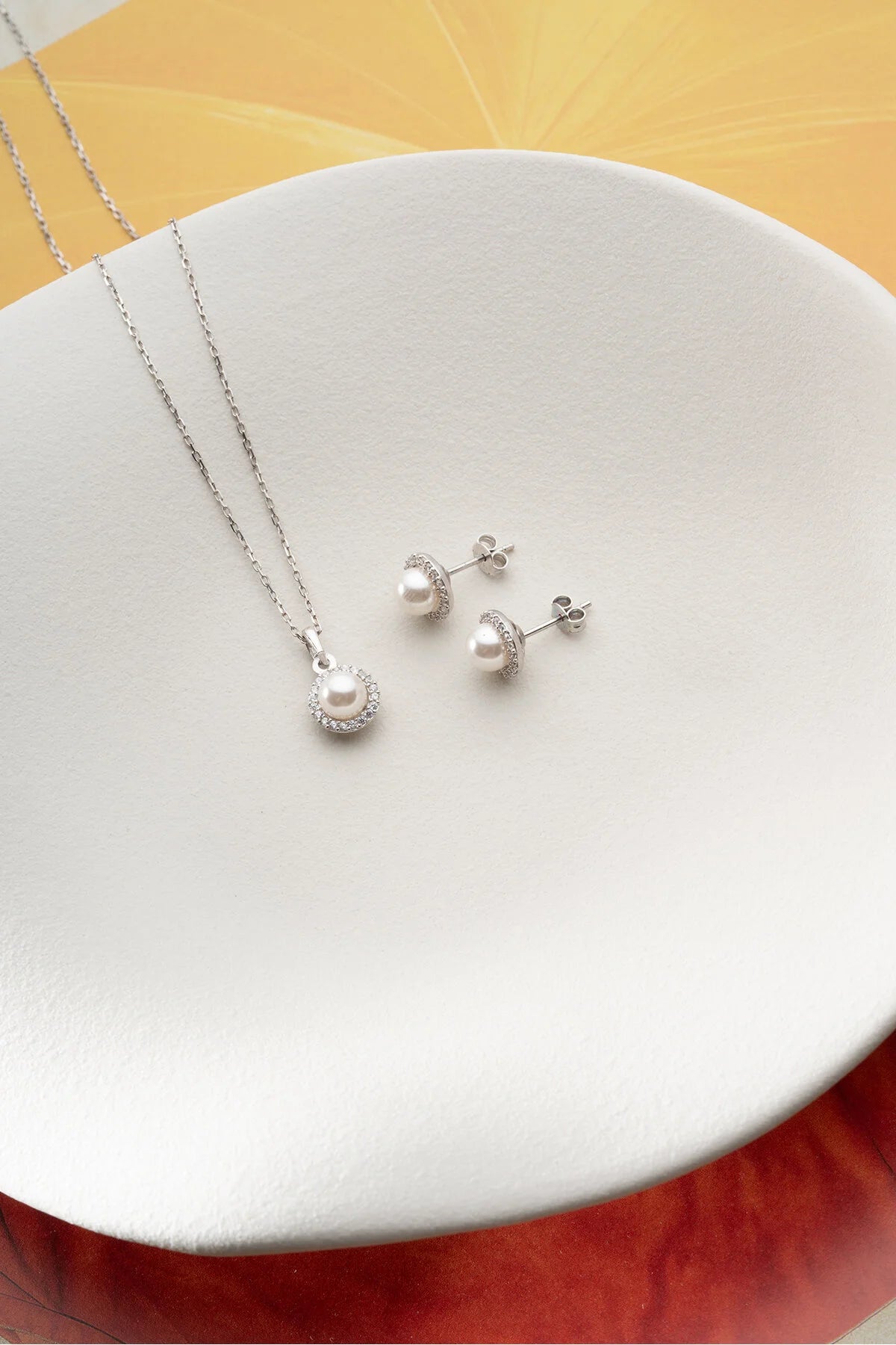 LunaPearl 925 – Pearl Necklace & Earrings Set 1