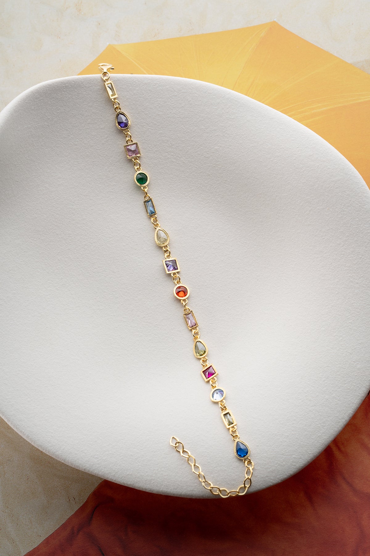 Serenay Multicolored Stone Bracelet - Gilded