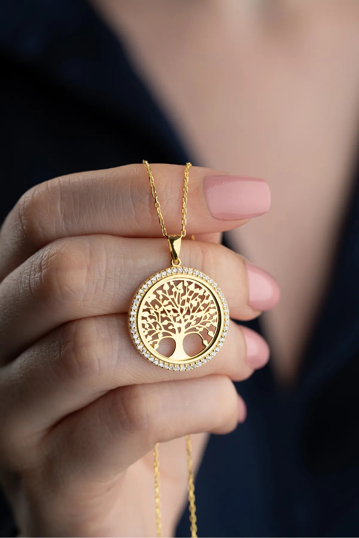 Life tree necklace of 925 silver