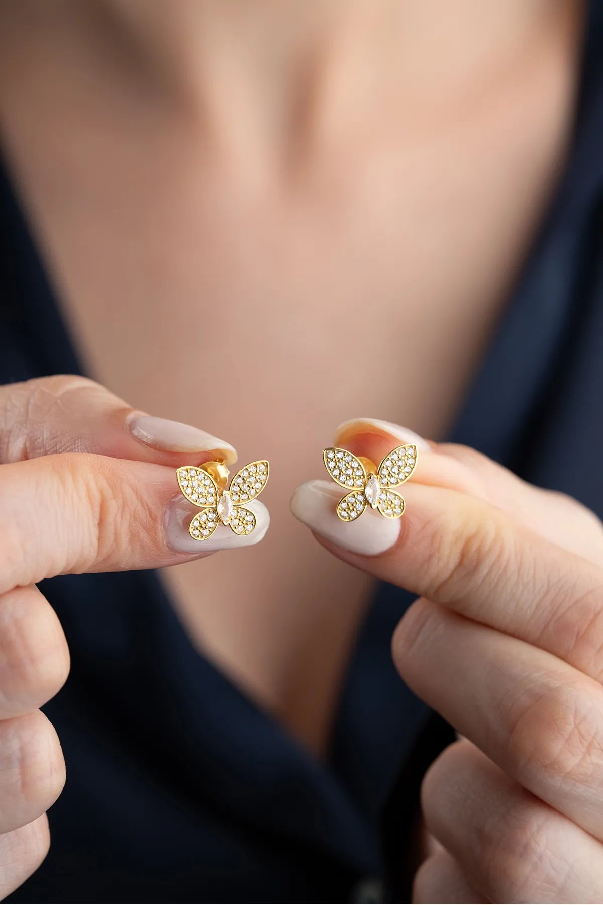 925 Sterling silver butterfly earrings