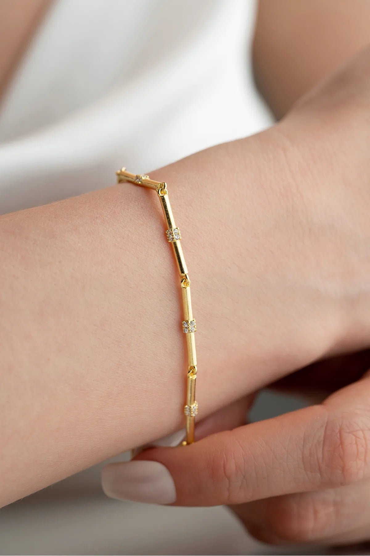 925 Sterling Silver Gold Trend Bracelet