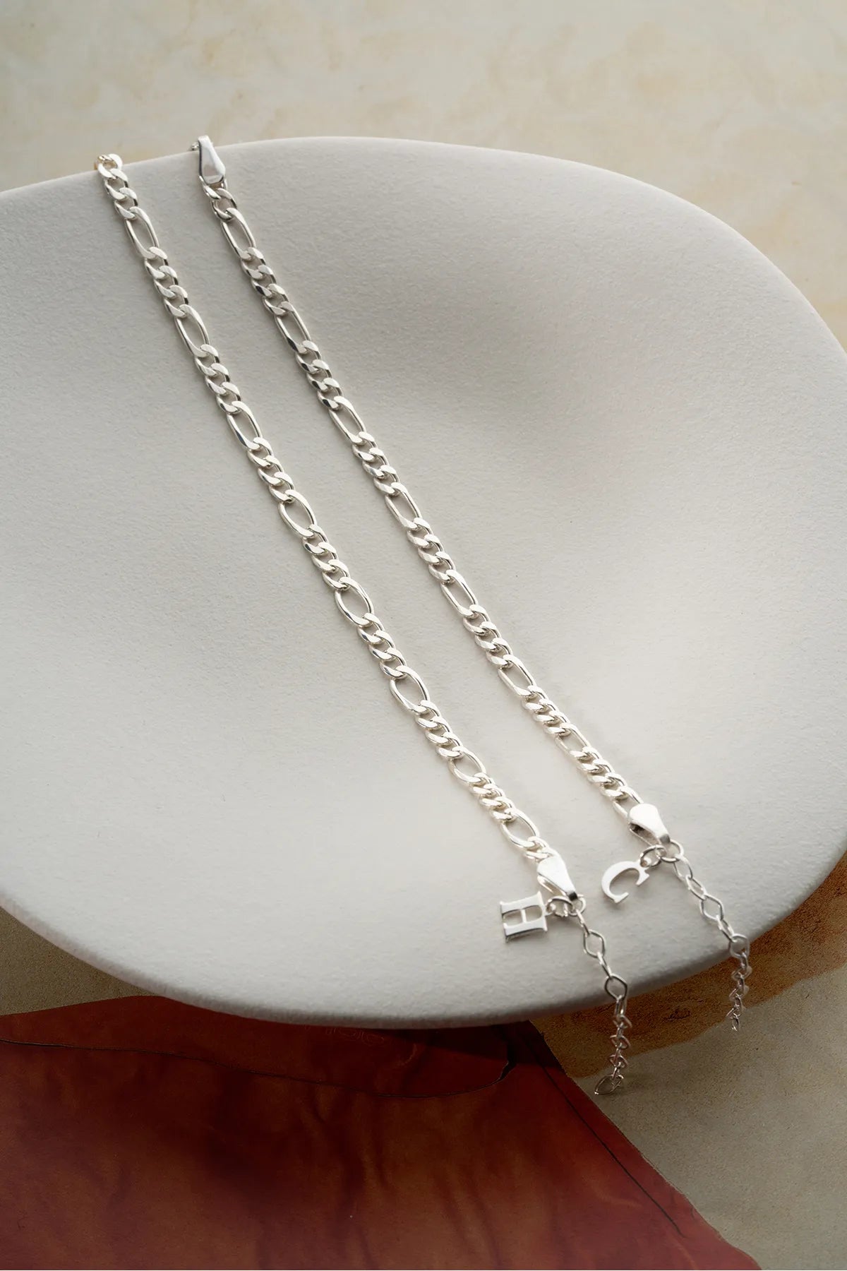 925 Sterling Zilveren Koppelarmband met Initiaal