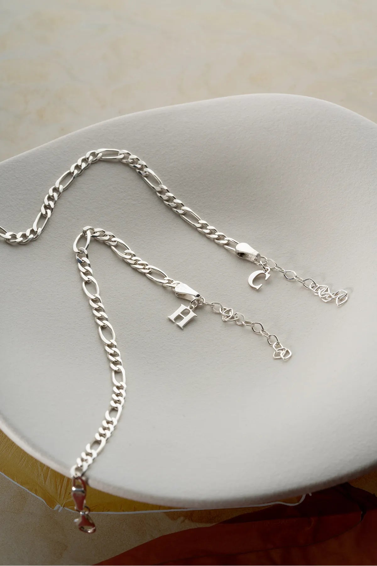925 Sterling Zilveren Koppelarmband met Initiaal
