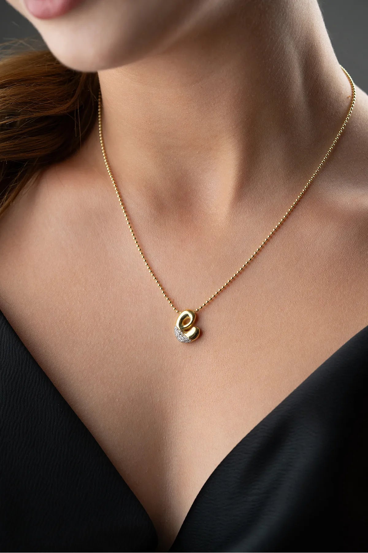 925 Sterling Zilveren Letterketting met Steentjes