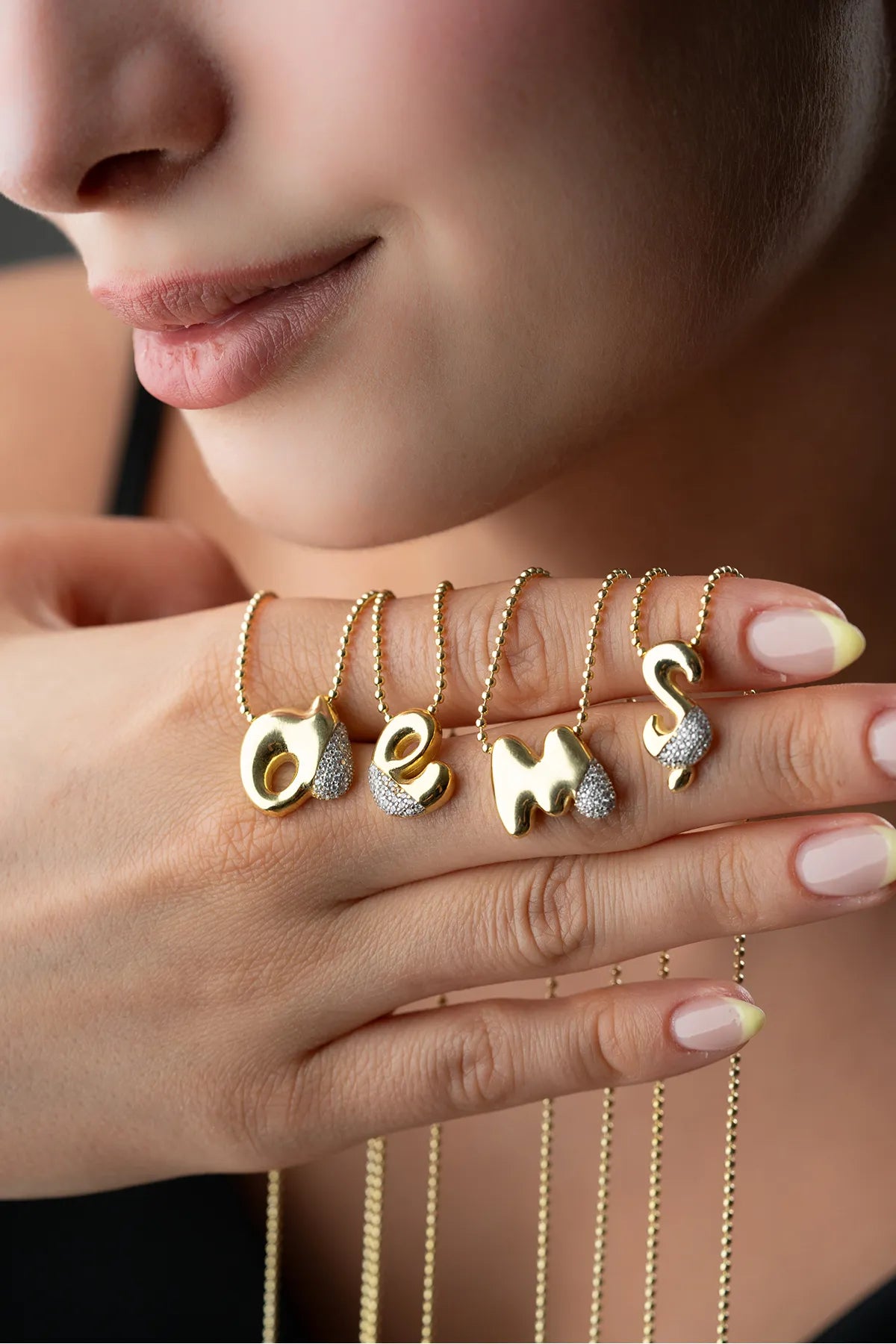925 Sterling Zilveren Letterketting met Steentjes