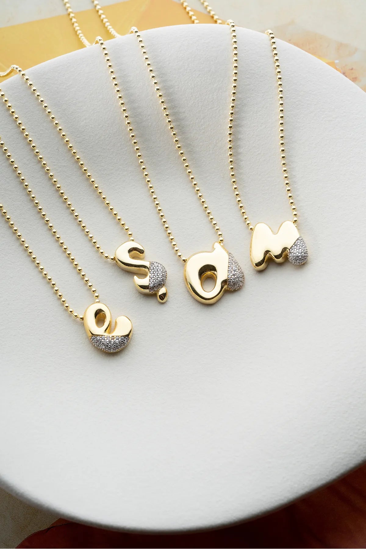 925 Sterling Zilveren Letterketting met Steentjes