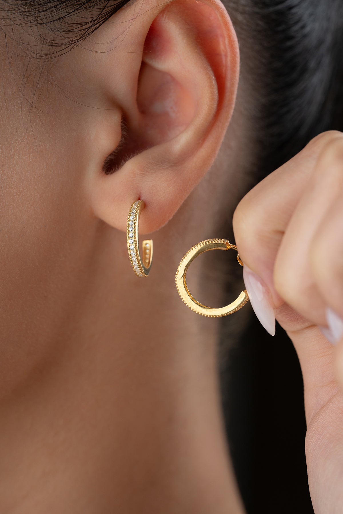 Hoepeloorbellen – 925 Zilver met Steentjes