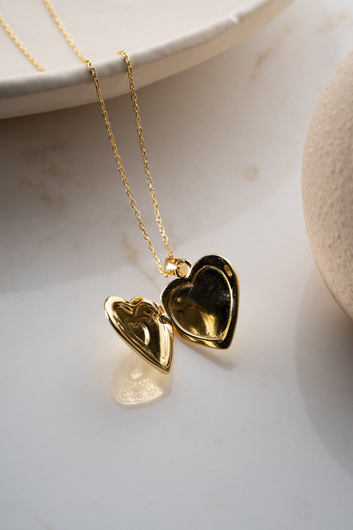 Golden Memory Hart Zilveren Medaillon Ketting