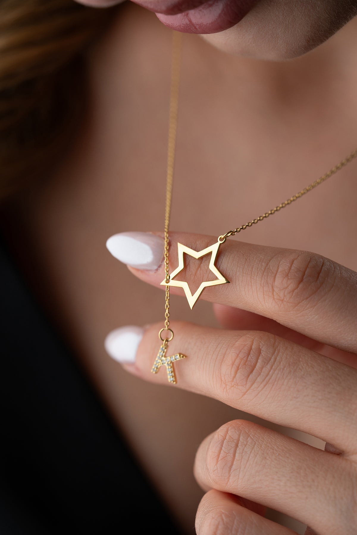 Starry Initial Ster & Letter Zilveren Ketting
