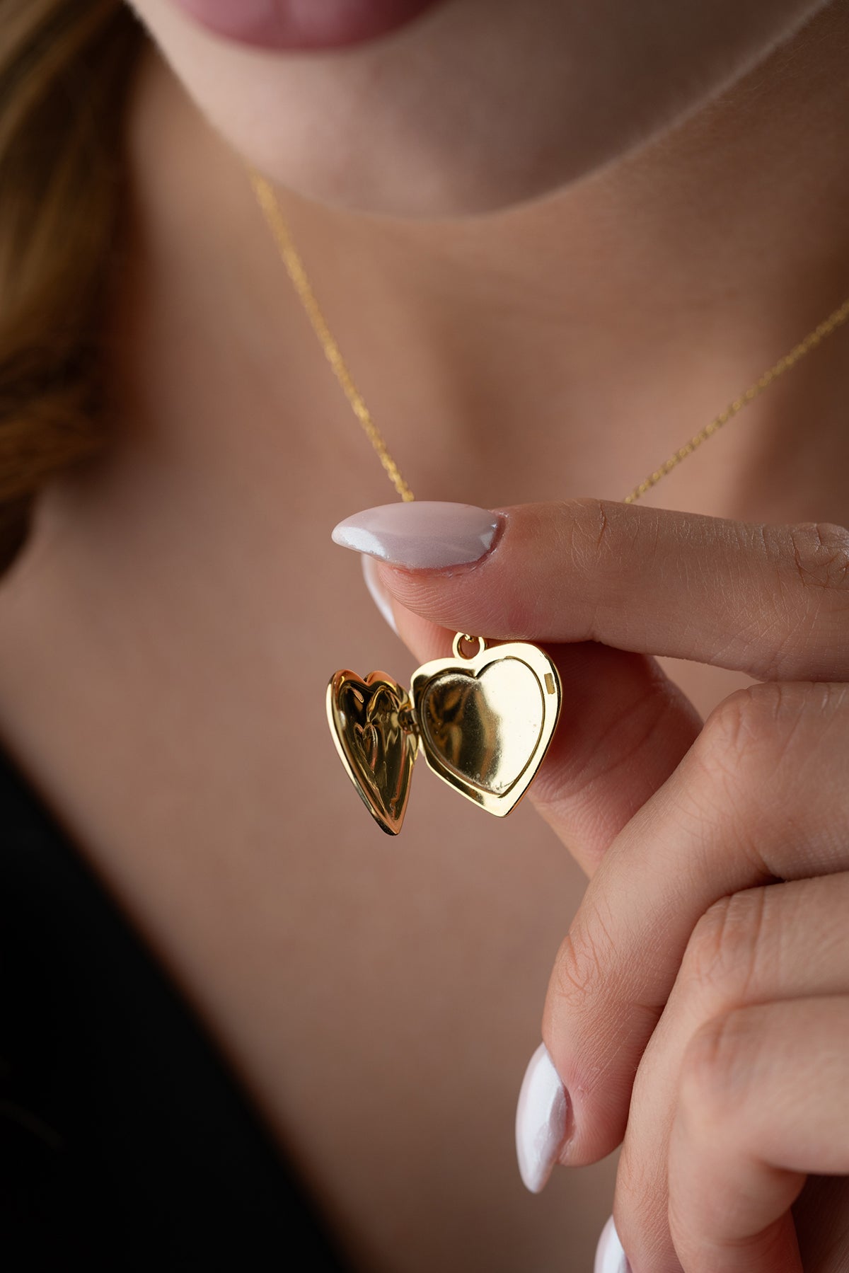 Golden Memory Hart Zilveren Medaillon Ketting