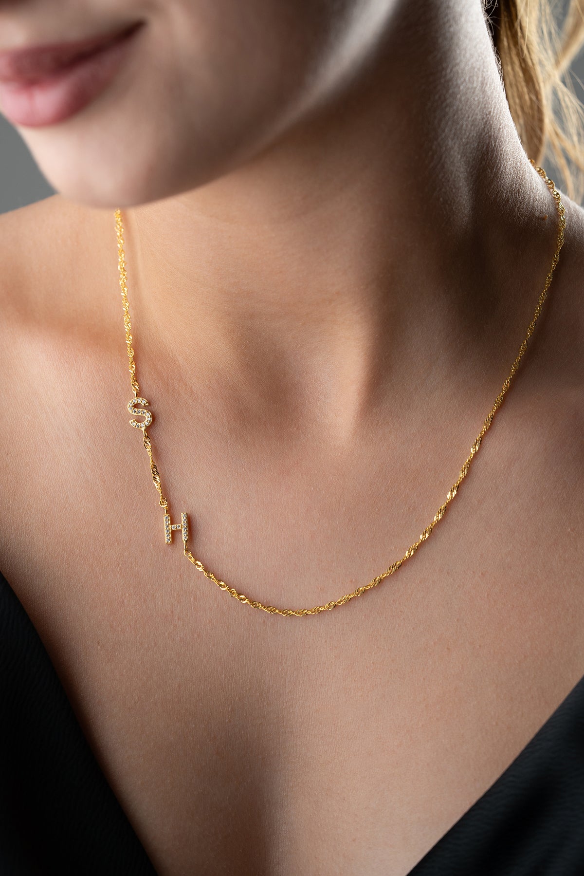 Gepersonaliseerde Dubbele Letter Ketting – 925 Zilver
