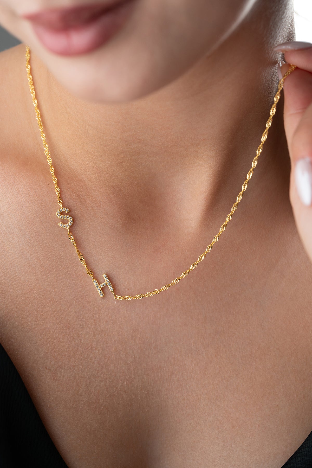 Gepersonaliseerde Dubbele Letter Ketting – 925 Zilver