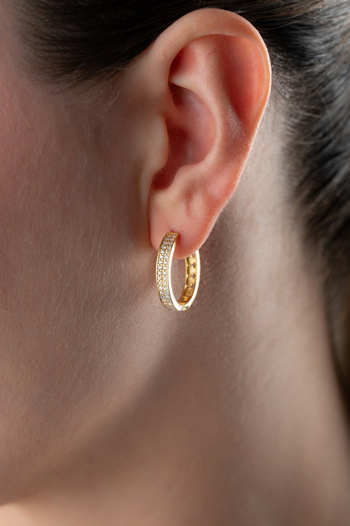 Hoepeloorbellen met Zirkonia – 925 Zilver