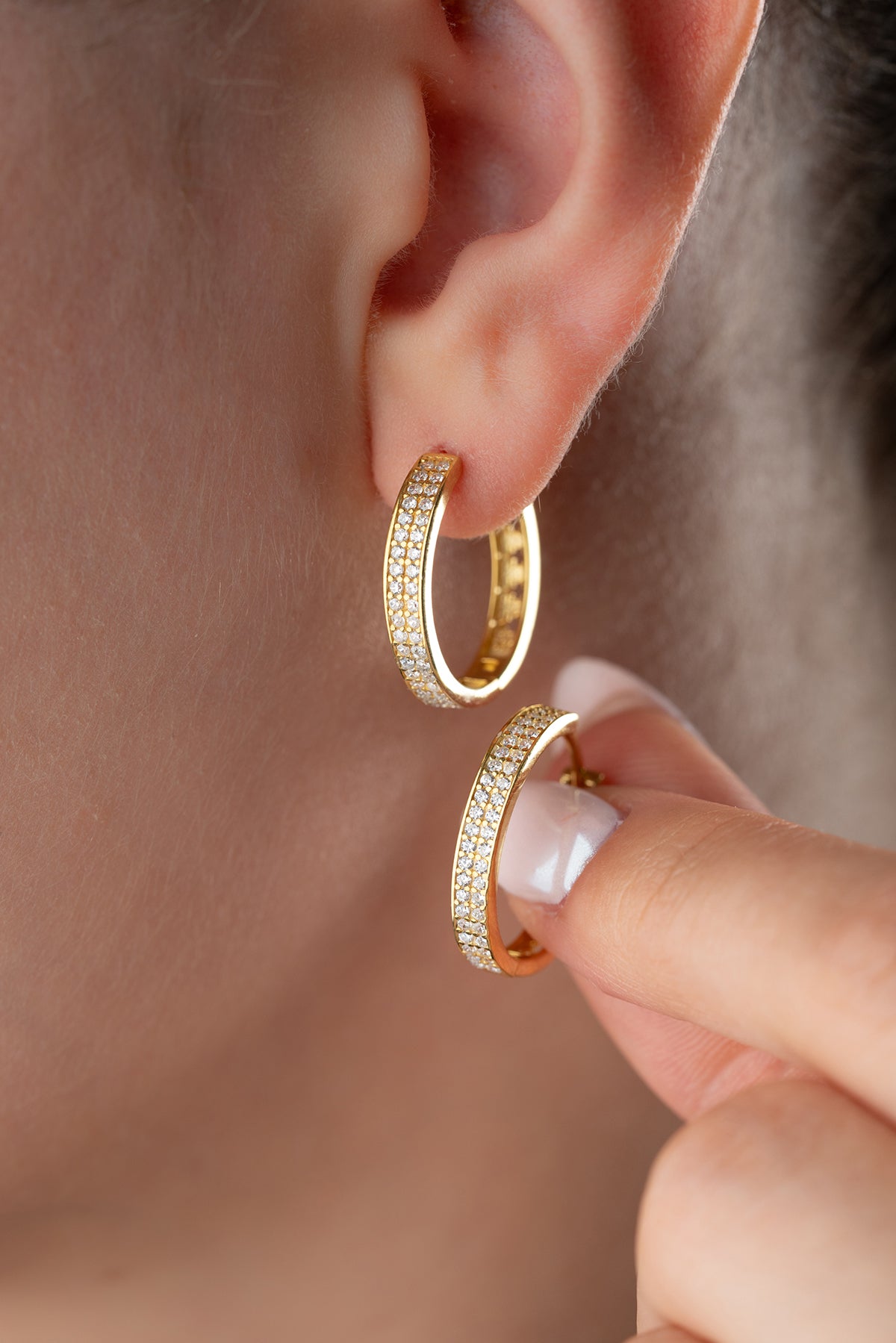 Hoepeloorbellen met Zirkonia – 925 Zilver