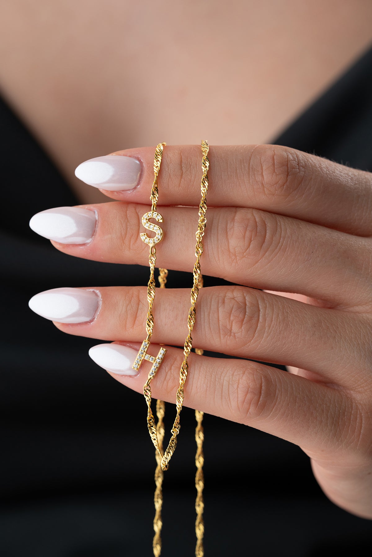 Gepersonaliseerde Dubbele Letter Ketting – 925 Zilver