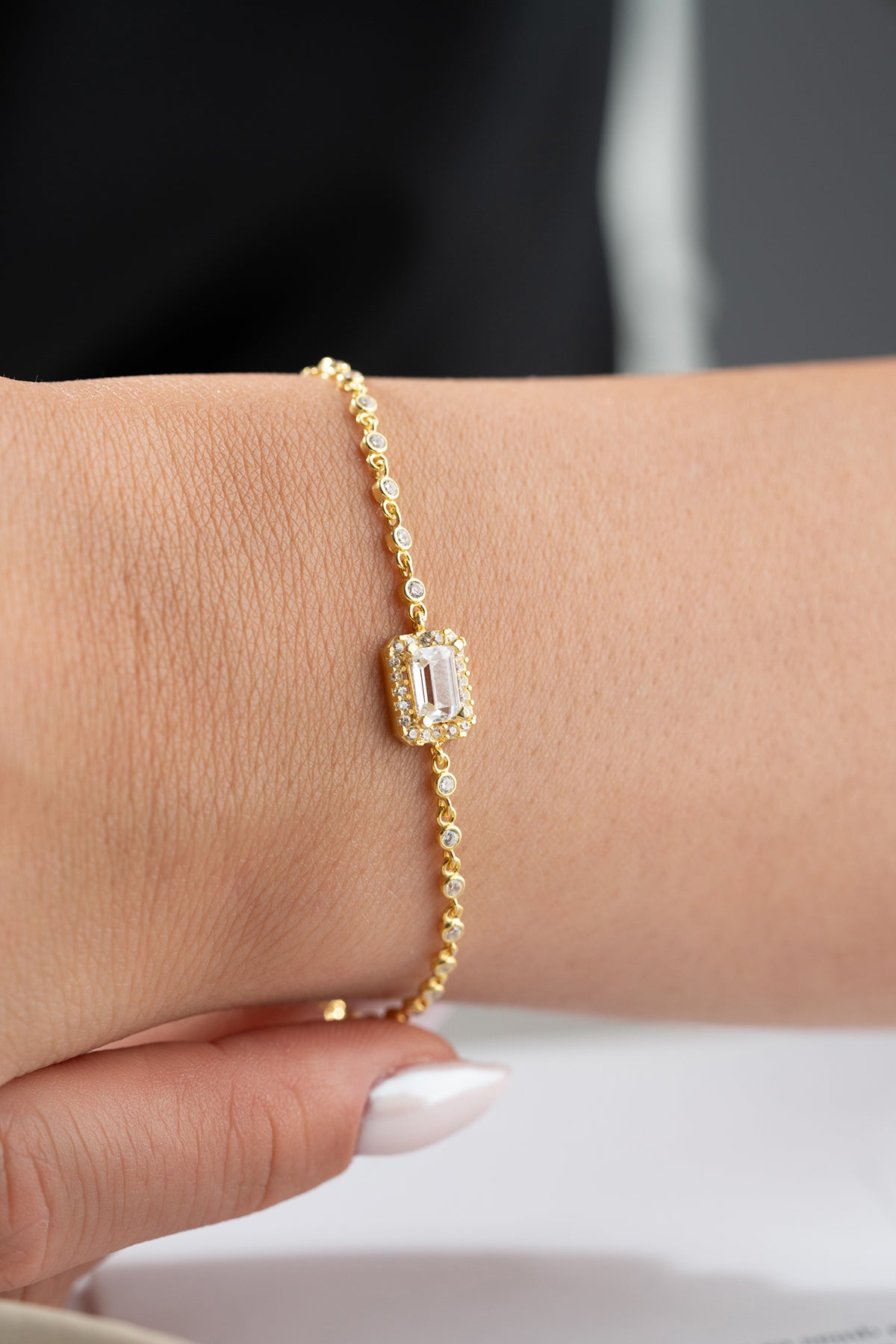 925 Zilver Baguette Steen Armband