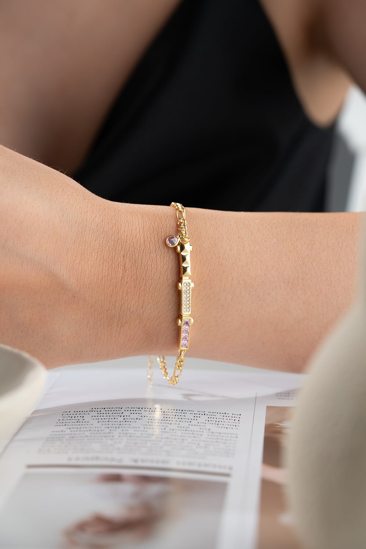 Roze Steen Armband ā 925 Zilver