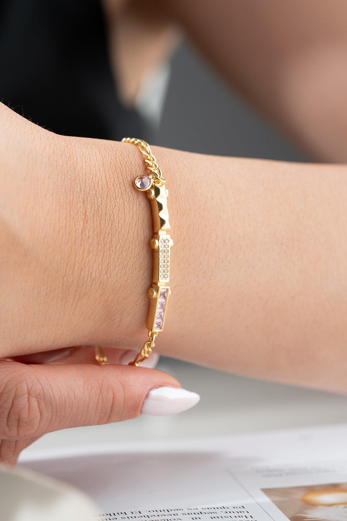 Roze Steen Armband ā 925 Zilver