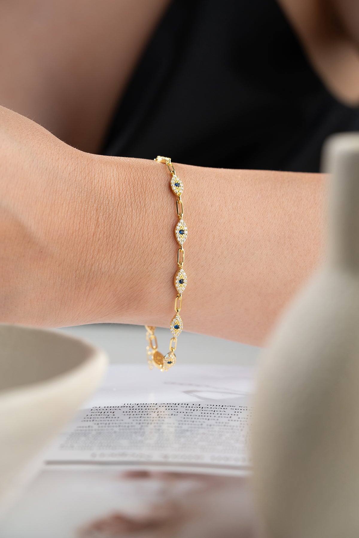Blue Aura Eye Bracelet - 925 Silver