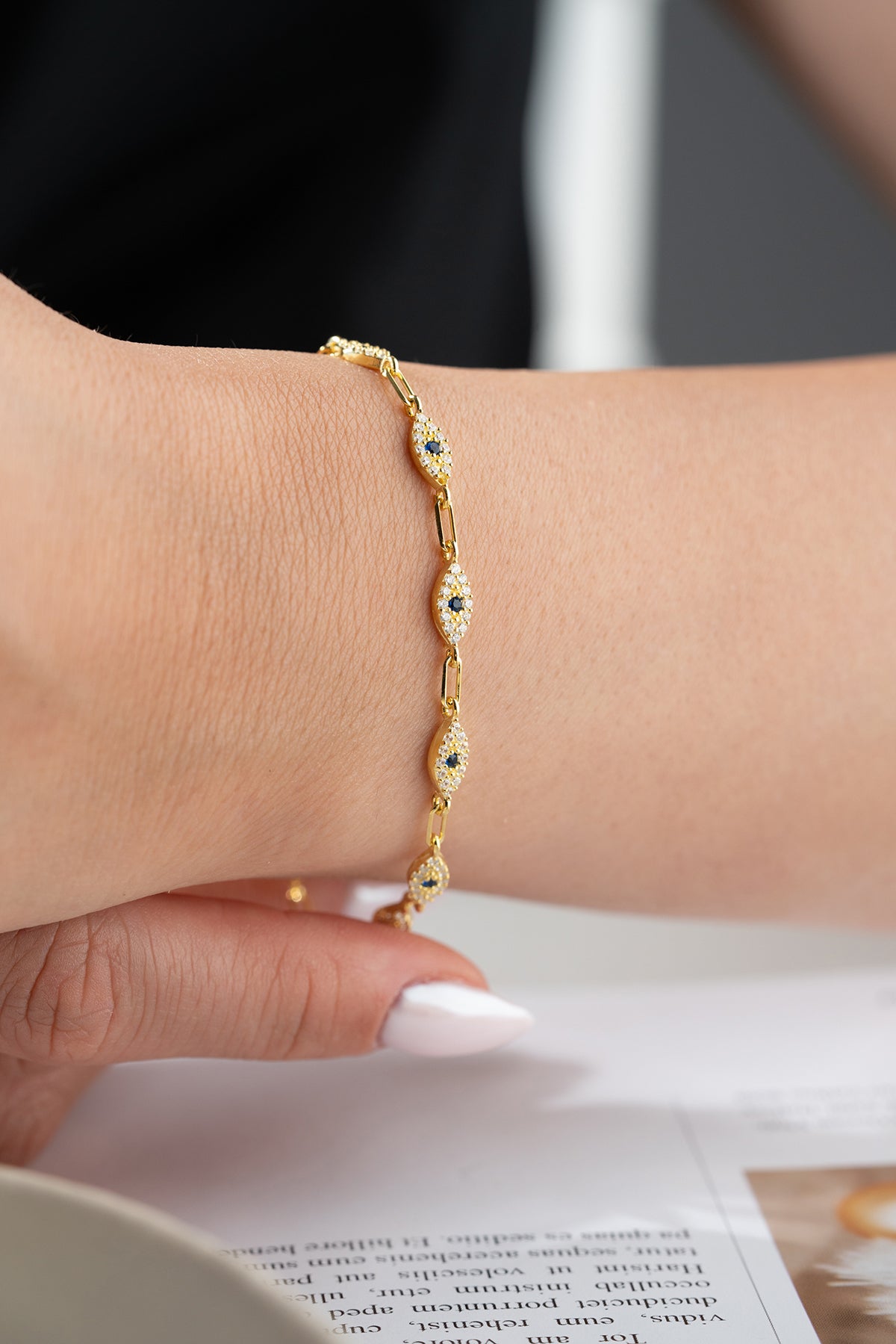 Blue Aura Eye Bracelet - 925 Silver