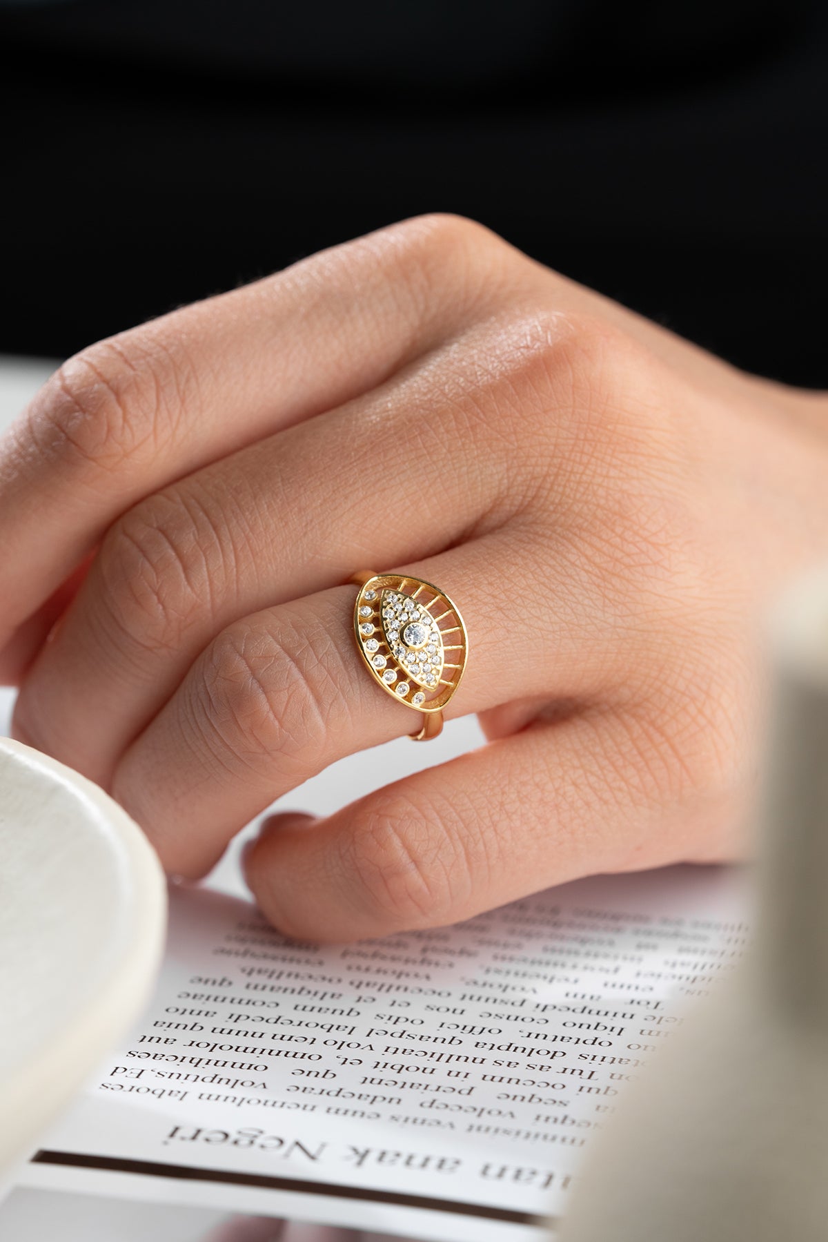 925 Zilver Blue Aura Oog Ring