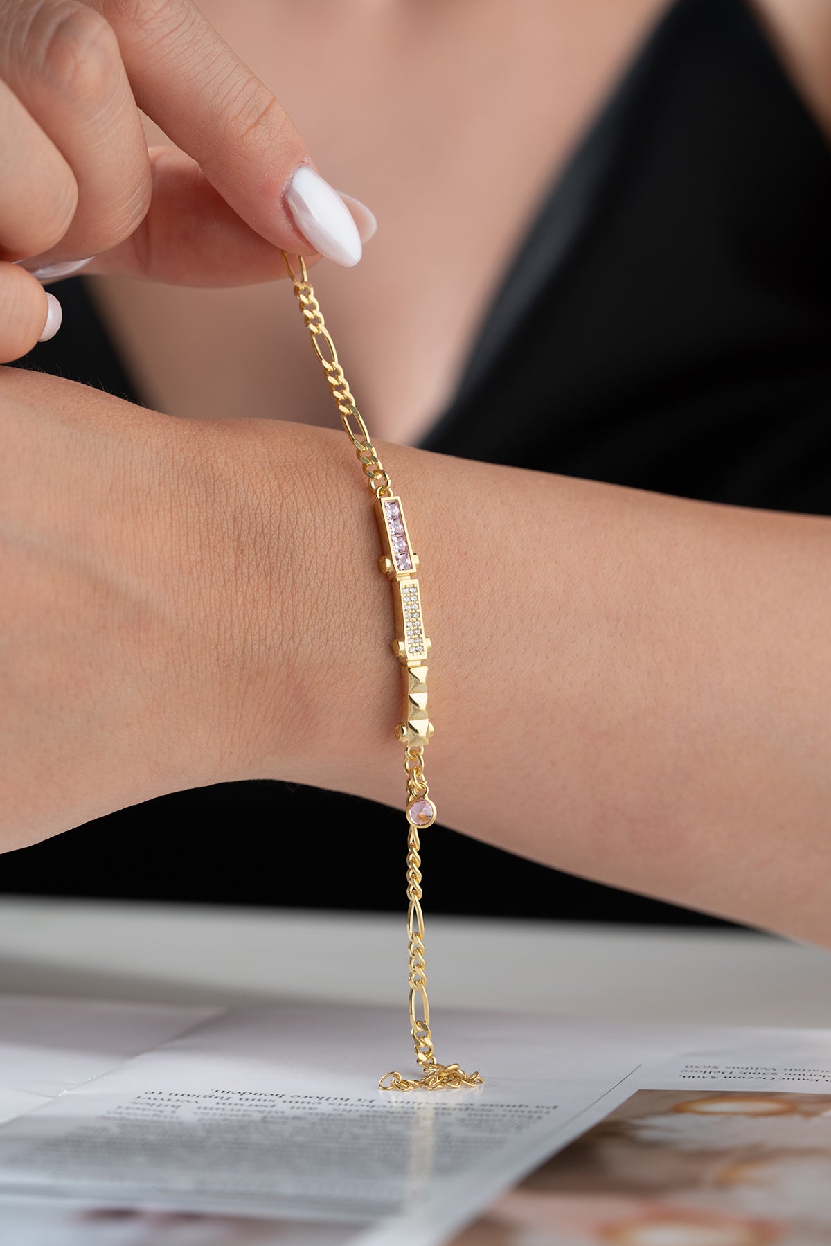 Roze Steen Armband ā 925 Zilver