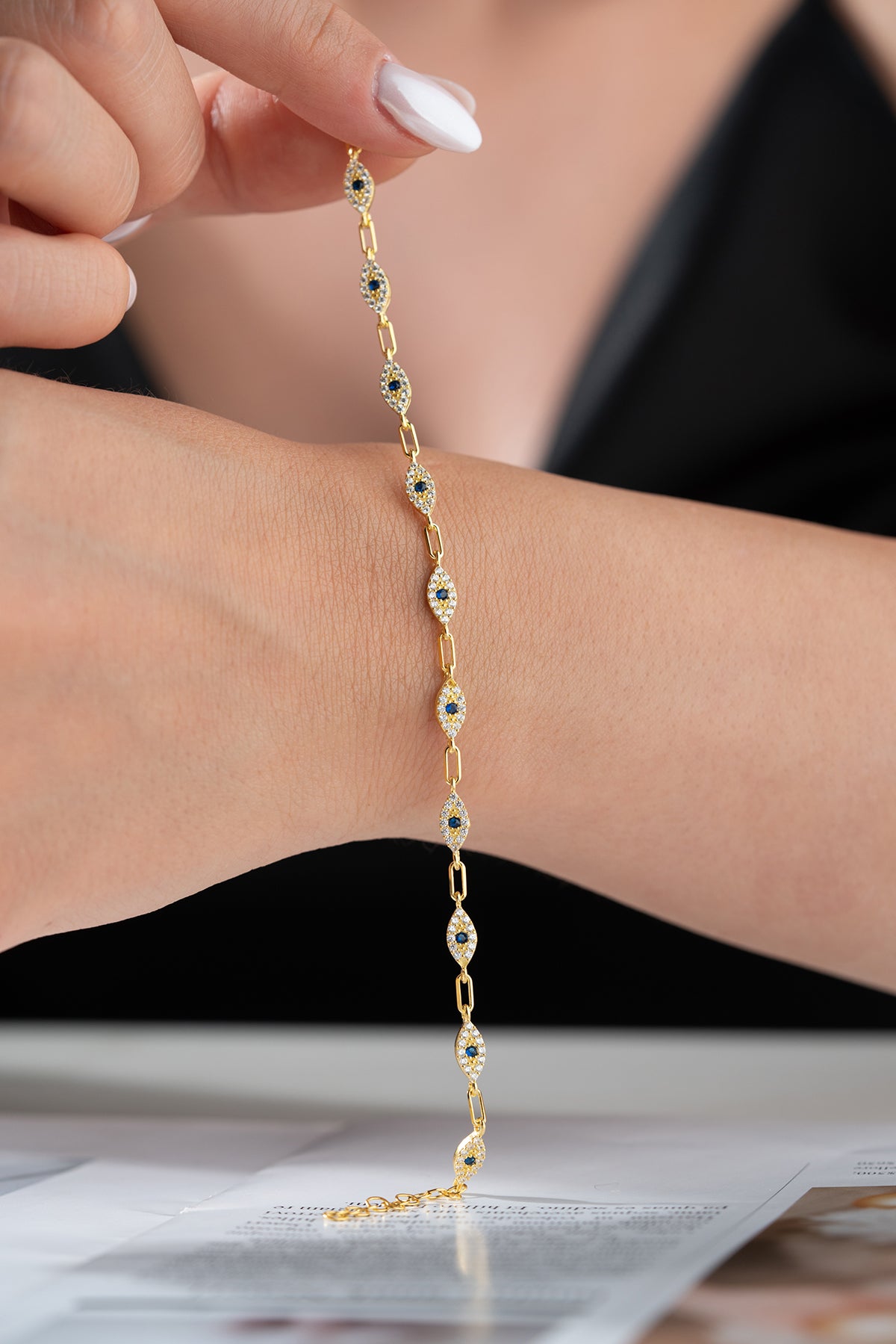 Blue Aura Eye Bracelet - 925 Silver