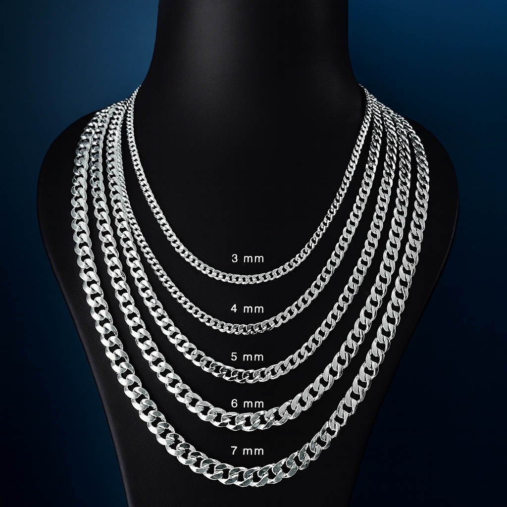 Silver gourmet men's necklace 6 mm BLMN025