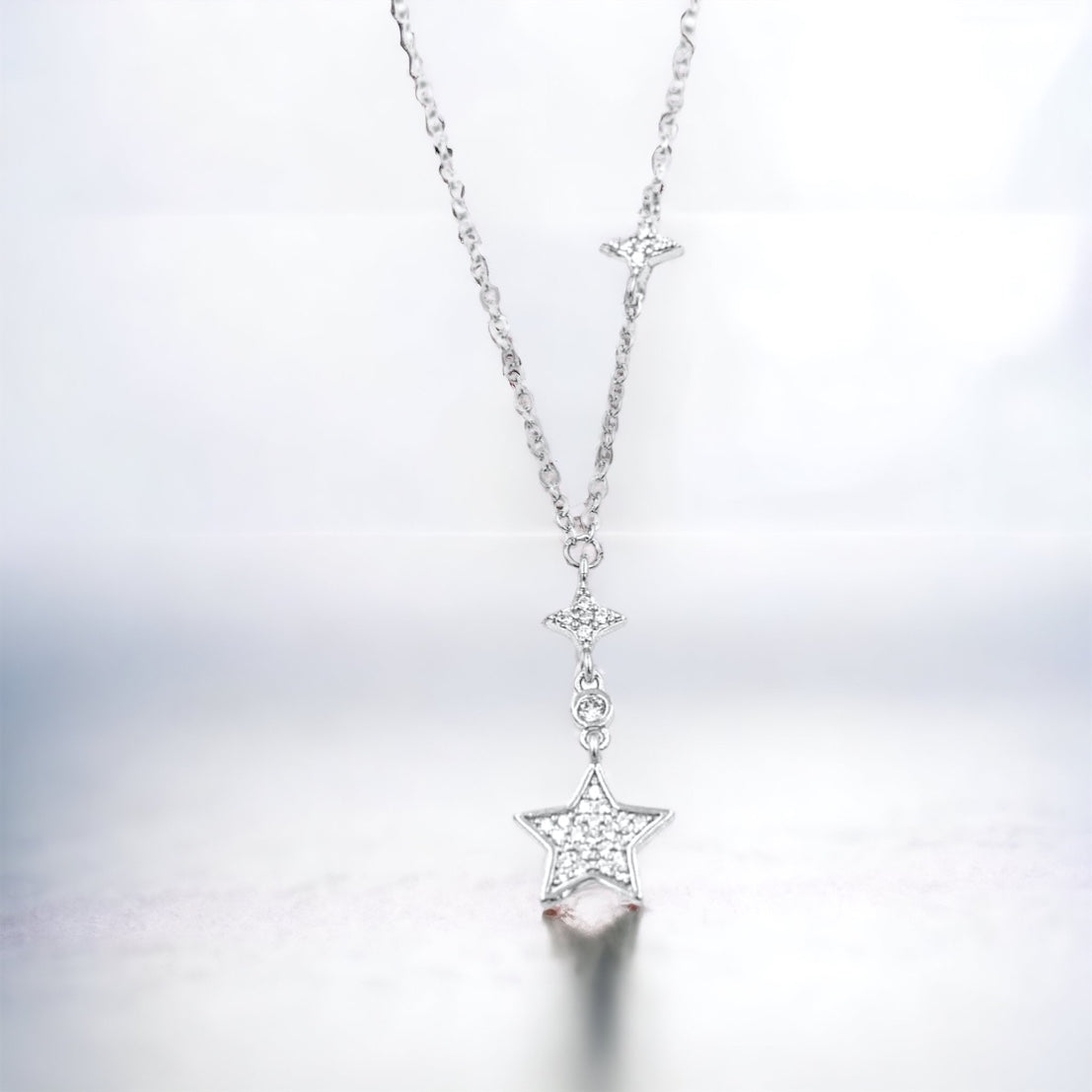 925 sterling silver necklace with stars NLKY759