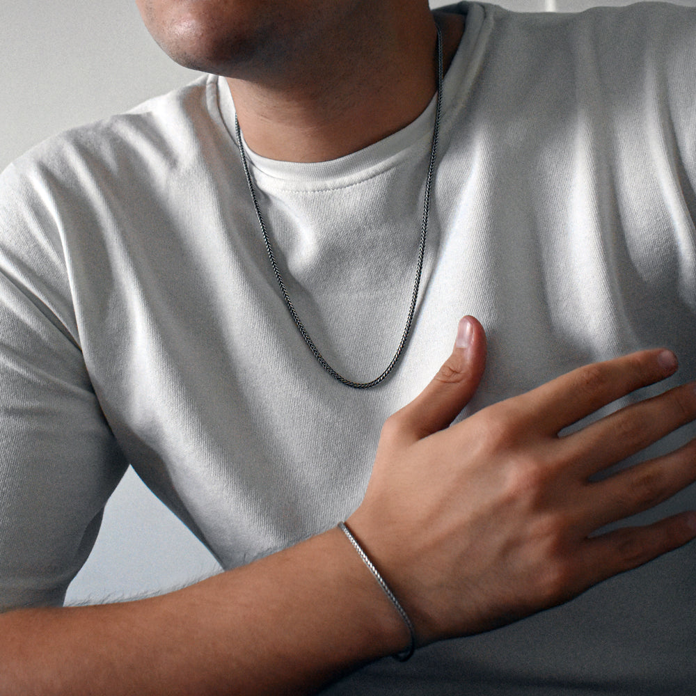 925 Silver Foxtail Necklace 2.5 mm Omsl005