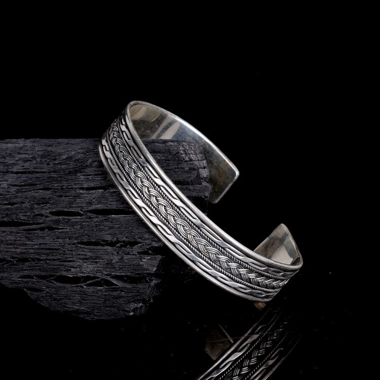 Geweven Patroon 925 Sterling Zilver Heren Armband