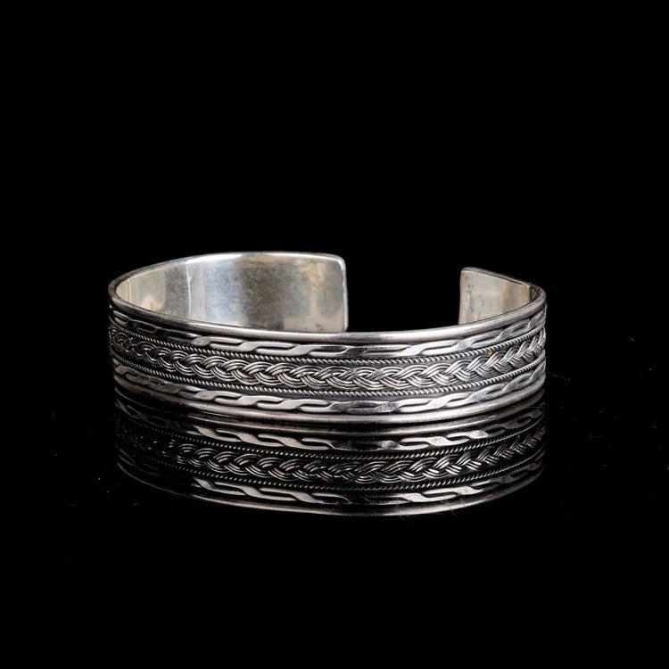 Geweven Patroon 925 Sterling Zilver Heren Armband