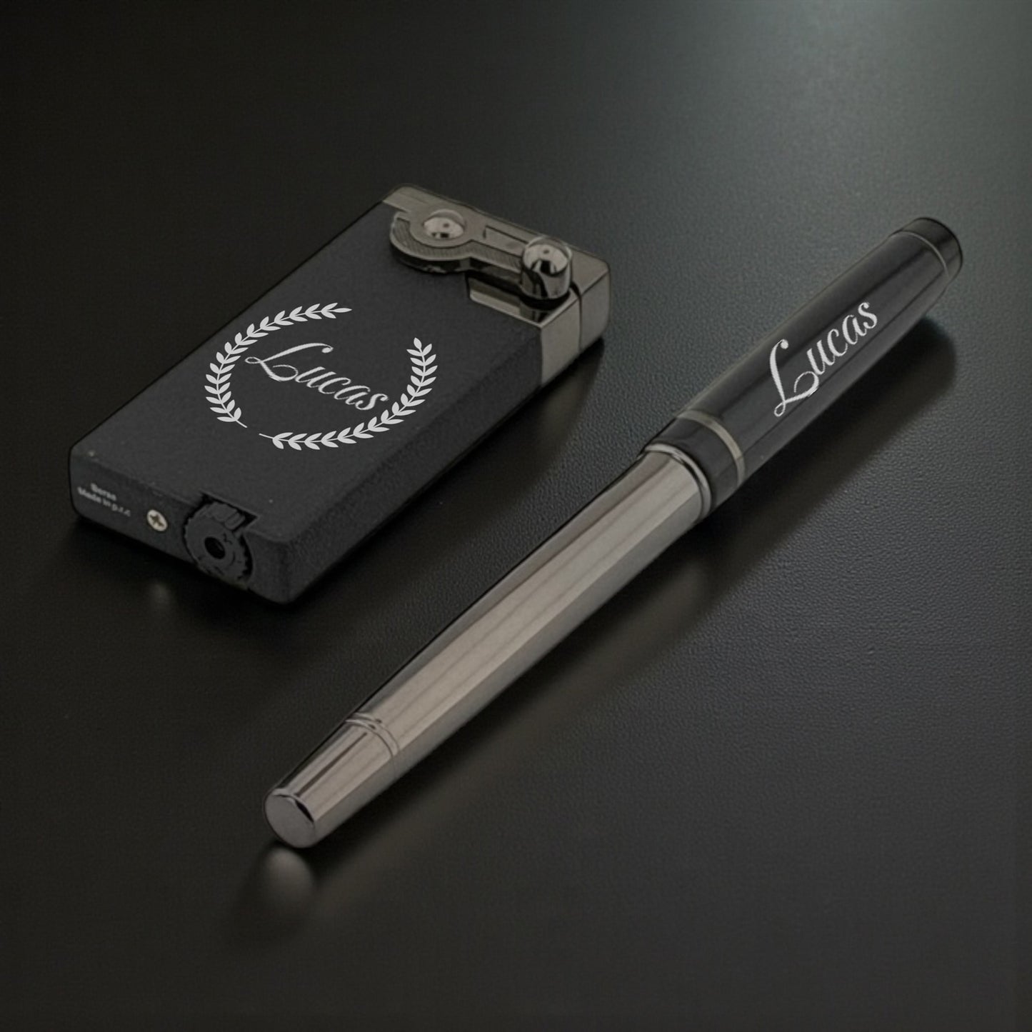 Personalized Pen & Refillable Lighter Set with Name