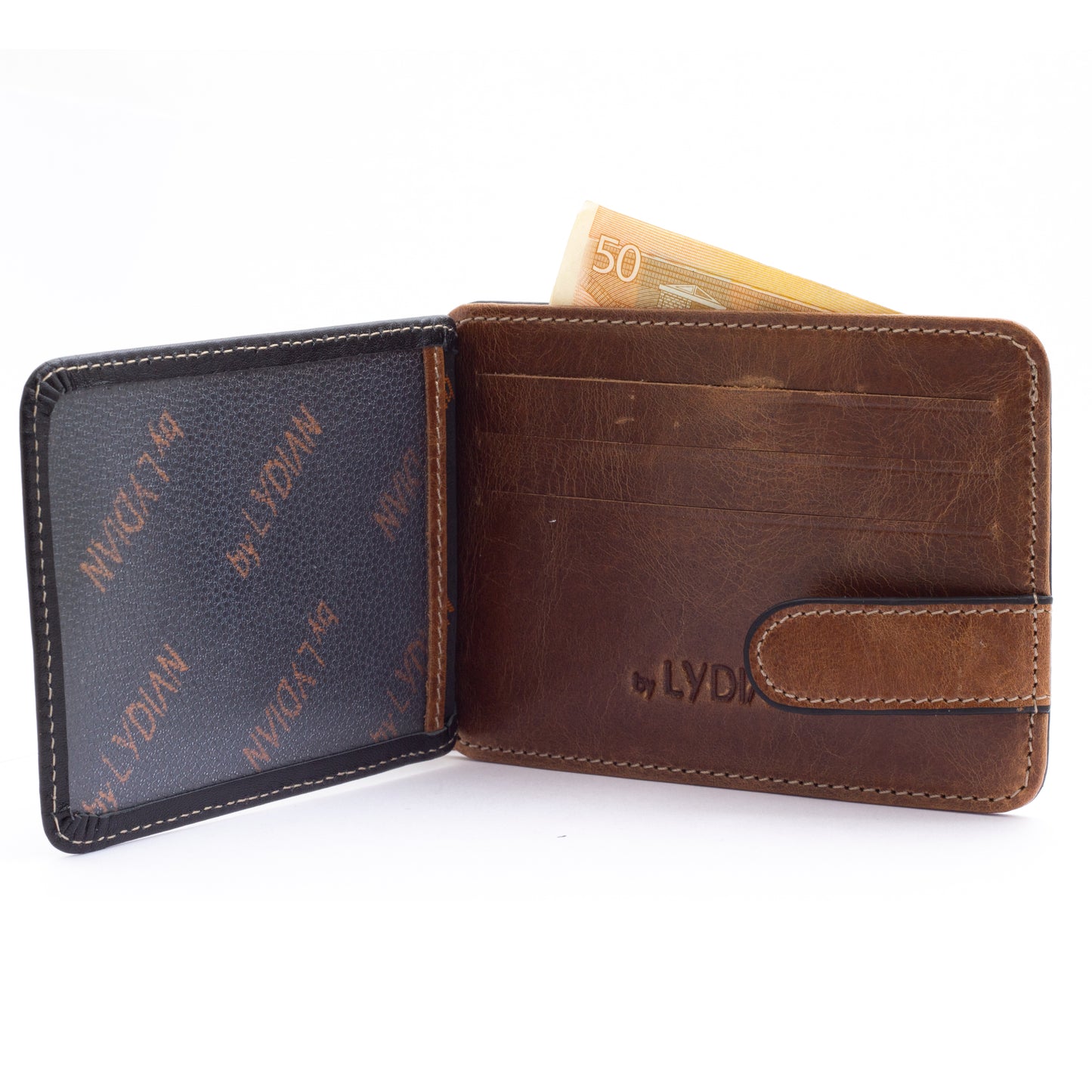 Black Leather Wallet With Name 040-04